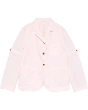 Thom Browne Button-Up Notched-Lapels Jacket - Pink