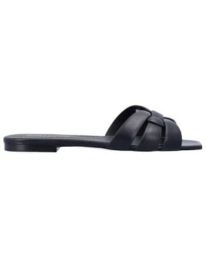 Saint Laurent Tribute Slip-On Flat Sandals - Blue