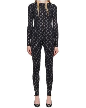Marine Serre Recycled Moon Strass Jersey Catsuit - Black