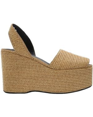 Alaïa 120Mm Platform Wedge Court Shoes - Natural