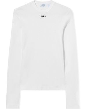 Off-White c/o Virgil Abloh Off Stamp Ribbed Knitted Top - White