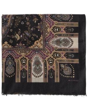 Etro Patterned Scarf - Black