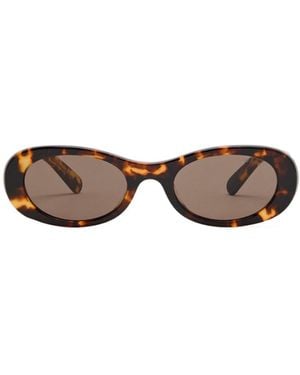 Miu Miu Elliptical Narrow-Frame Sunglasses - White