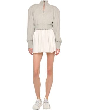 Norma Kamali Oversized Turtle Bomber Jacket - White