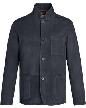 Tod's Buttoned Suede Jacket - Blue