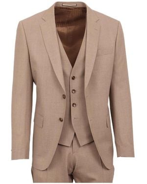 BOSS Long-Sleeve Blazer Single-Breasted Vest - Brown