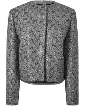 Gucci Embroidered Wool Jacket - Gray