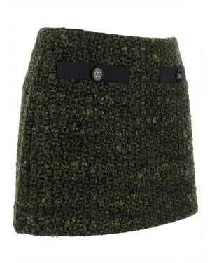 Gucci Boucl Mini Skirt - Green