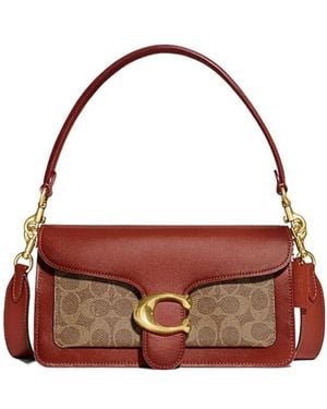 COACH Signature Monogram Shoulder Bag - Red