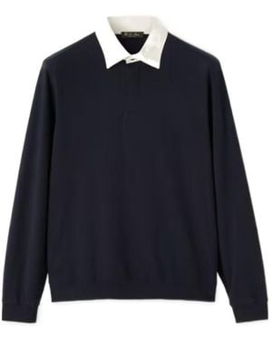 Loro Piana Lugger Polo Sweatshirt - Blue