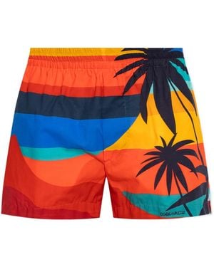 DSquared² Summer Lovers Sunset Shorts - Orange