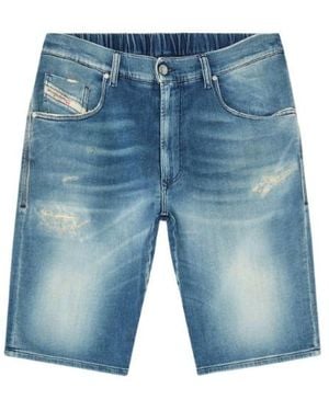 DIESEL Drawstring Denim Shorts - Blue