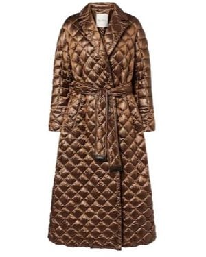 Max Mara Cube Spaces Belted Down Coat - Brown