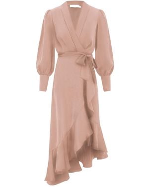 Zimmermann Wrapped Asymmetric Dress - Pink