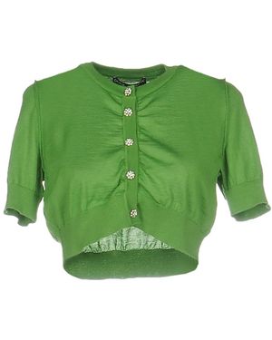 Dolce & Gabbana Solid-Colored Lightweight Knit Short-Sleeve Top - Green