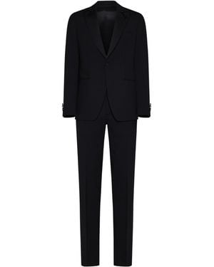 Lardini Single-Breasted Wool-Blend Suit - Black