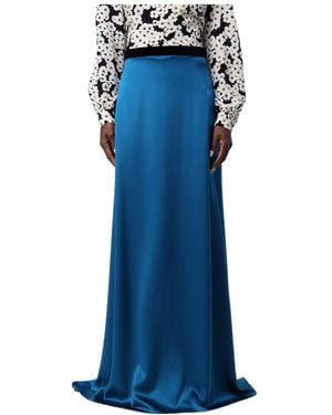 Valentino Elastic Waist Midi Skirt - Blue
