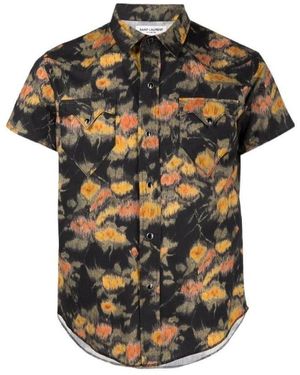 Saint Laurent Floral-Print Short-Sleeve Shirt - Multicolor