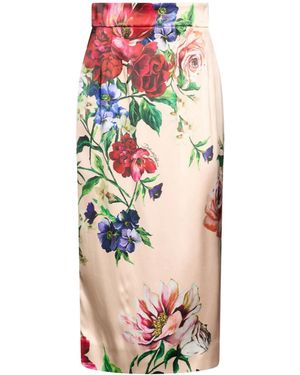 Dolce & Gabbana Highly Elastic Floral Dress - White
