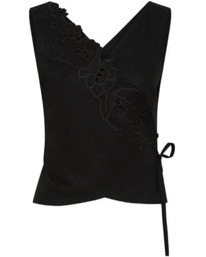 SIR. Klara Wrap Top - Black