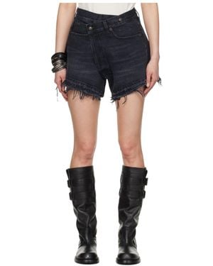 R13 Belt Loop Denim Shorts - Blue