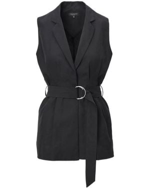 Rag & Bone Belted Sleeveless Blazer - Black