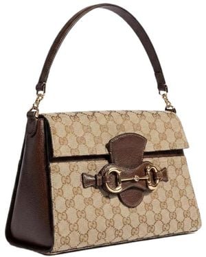 Gucci Horsebit Duomo Medium Top Handle Bag - Natural
