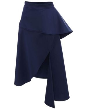 JW Anderson Peplum-Waist Asymmetric Skirt - Blue