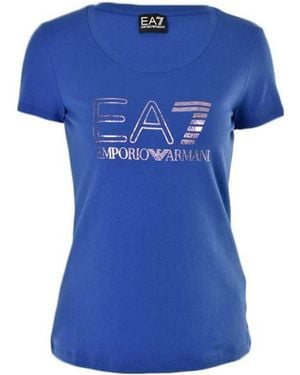 EA7 Round-Necked Logo T-Shirt - Blue