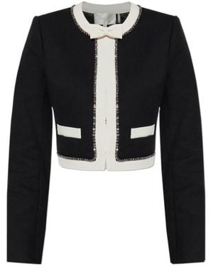 LoveShackFancy Bow Embellished Jacket - Black