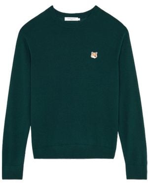 Maison Kitsuné Fox Head Patch Jumper - Green
