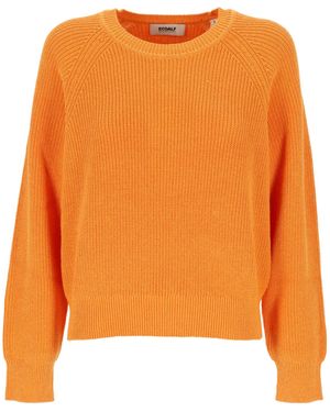 Ecoalf Noni Raglan-Sleeve Ribbed-Knit Sweater - Orange
