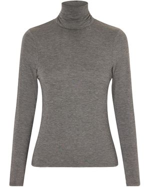 Nili Lotan Stretch-Jersey Turtleneck Top - Grey
