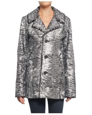 Saint Laurent Metal Effect Fur - Gray