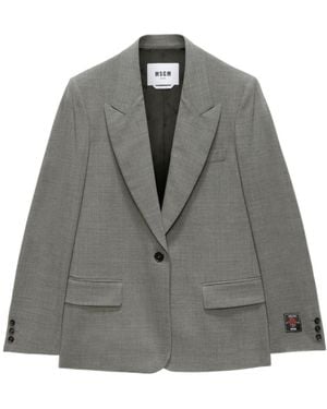 MSGM Single-Breasted Blazer - Grey