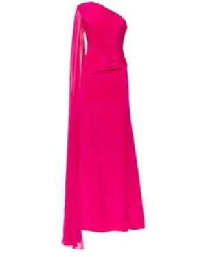 Roland Mouret Asymmetic Silk Chiffon Gown - Pink