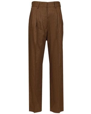 Blazé Milano Blazé Milano Pleat Detailed Renard Fox Pants - Brown