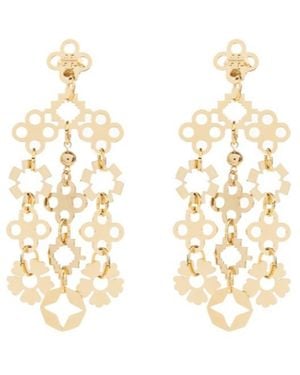 Tory Burch Forget Me Not Chandelier Earrings - Metallic