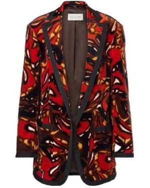 Dries Van Noten Printed Cotton-Blend Blazer - Red