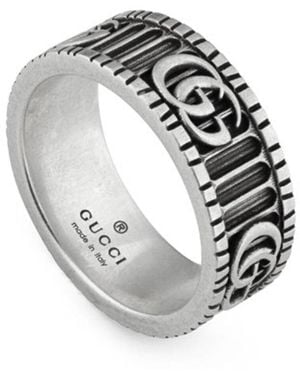 Gucci Double G Sterling Ring - Gray