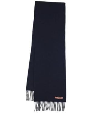 Acne Studios Rectangular Scarf With Fringes - Blue