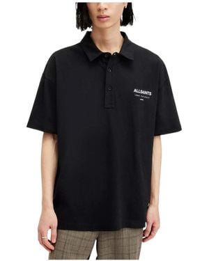 AllSaints Underground Short-Sleeved Polo Shirt - Black