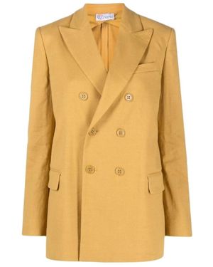RED Valentino Double-Breasted Suit Jacket - Yellow