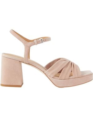 Reformation Maize Ruched Suede Platform Sandals - Pink