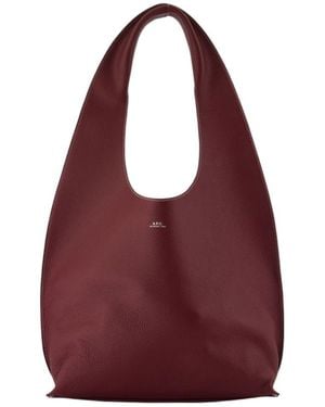 A.P.C. Grainy Leather Shoulder Bag - Red