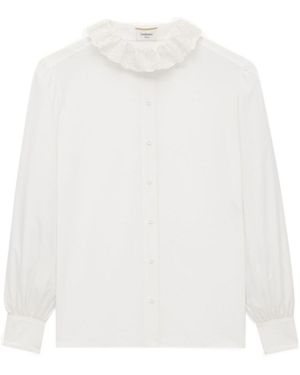 Saint Laurent Cotton Poplin Shirt - White