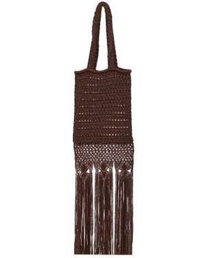 Alanui Ray Of Light Knitted Tote Bag - Brown