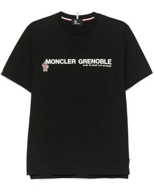 Moncler Grenoble Logo Printed T-Shirt - Black