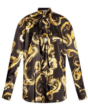 Versace Jeans Couture Couture Tied-Neck Long-Sleeved Shirt - Multicolor