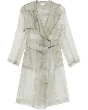 Antonelli Collar-Buttoned Belted Trench Coat - White